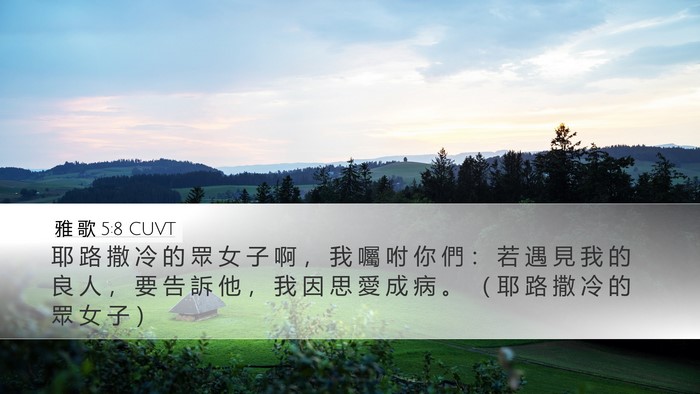 雅 歌 5:8 CUVT Bible Verse Image