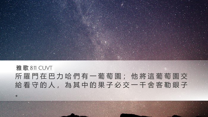 雅 歌 8:11 CUVT Bible Verse Image