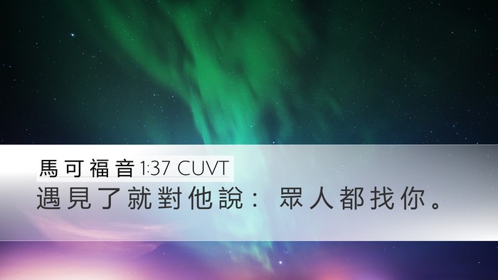 馬 可 福 音 1:37 CUVT Desktop Wallpaper - 遇 見 了 就 對 他 說 ： 眾 人 都 找 - Desktop Bible Verse Wallpaper