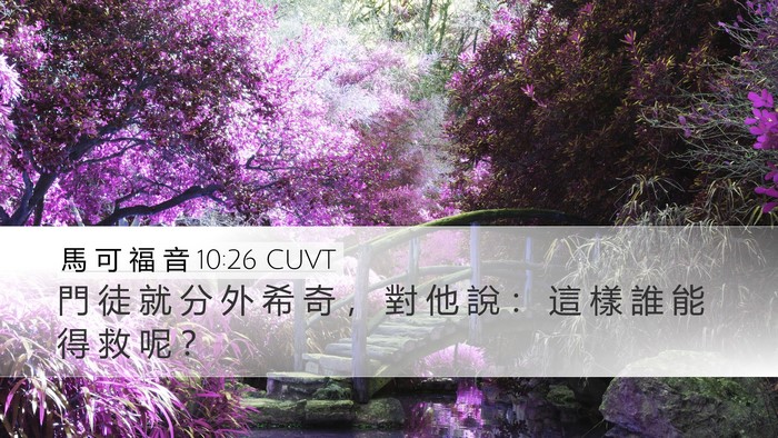 馬 可 福 音 10:26 CUVT Desktop Wallpaper - 門 徒 就 分 外 希 奇 ， 對 他 說 ： - Desktop Bible Verse Wallpaper