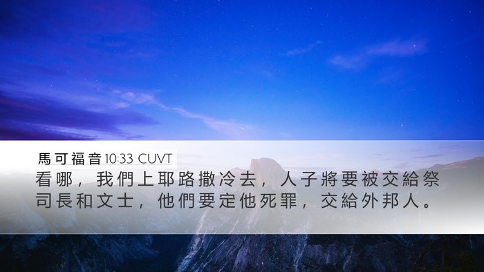 馬 可 福 音 10:33 CUVT Bible Verse Image