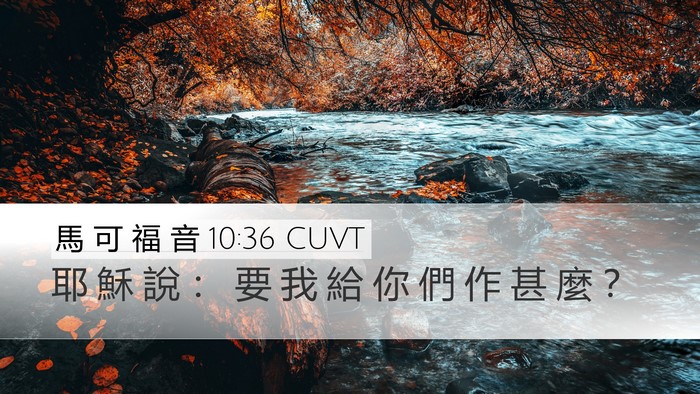 馬 可 福 音 10:36 CUVT Bible Verse Image