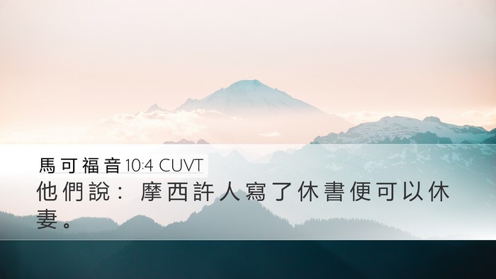 馬 可 福 音 10:4 CUVT Bible Verse Image