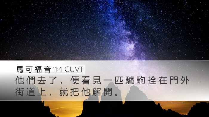 馬 可 福 音 11:4 CUVT Bible Verse Image