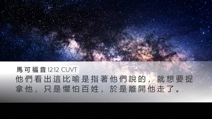 馬 可 福 音 12:12 CUVT Bible Verse Image