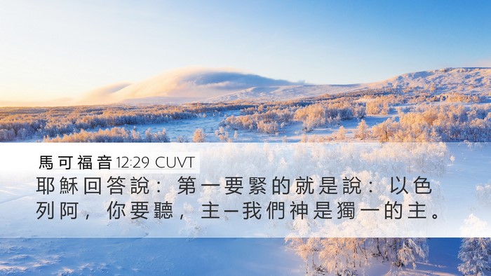 馬 可 福 音 12:29 CUVT Bible Verse Image