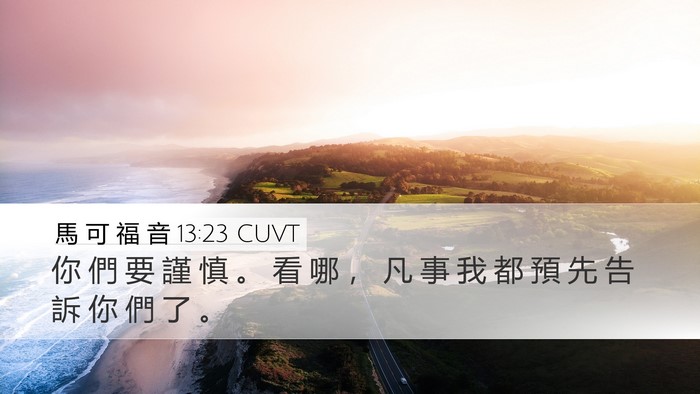馬 可 福 音 13:23 CUVT Bible Verse Image