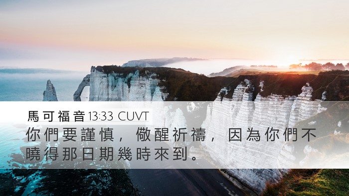 馬 可 福 音 13:33 CUVT Bible Verse Image