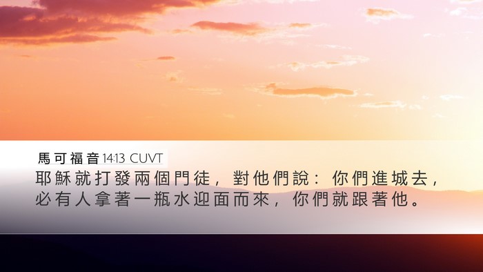 馬 可 福 音 14:13 CUVT Bible Verse Image