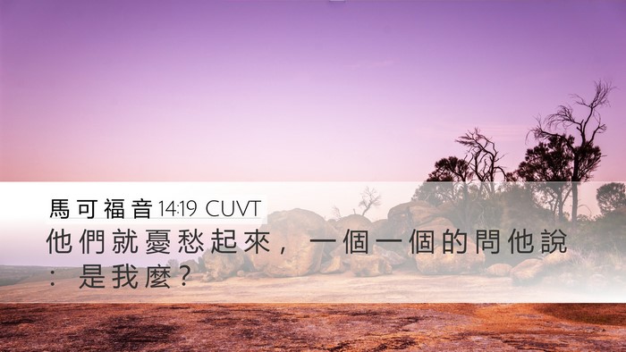 馬 可 福 音 14:19 CUVT Bible Verse Image