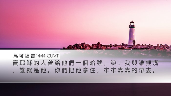 馬 可 福 音 14:44 CUVT Bible Verse Image