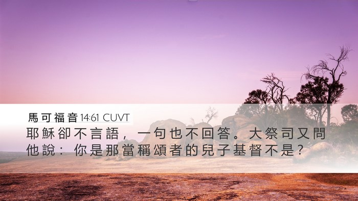 馬 可 福 音 14:61 CUVT Bible Verse Image