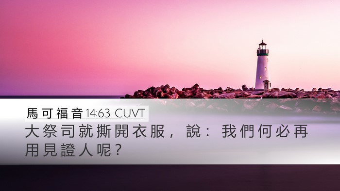馬 可 福 音 14:63 CUVT Bible Verse Image