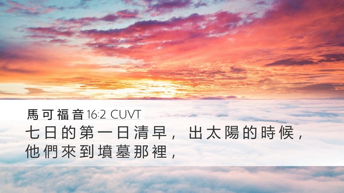 馬 可 福 音 16:2 CUVT Desktop Wallpaper - 七 日 的 第 一 日 清 早 ， 出 太 陽 - Desktop Bible Verse Wallpaper