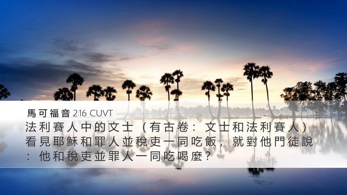馬 可 福 音 2:16 CUVT Bible Verse Image