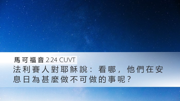 馬 可 福 音 2:24 CUVT Bible Verse Image