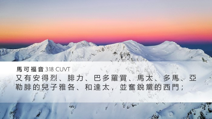 馬 可 福 音 3:18 CUVT Bible Verse Image