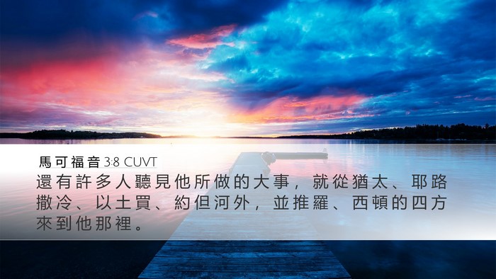 馬 可 福 音 3:8 CUVT Bible Verse Image