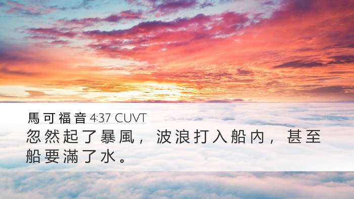 馬 可 福 音 4:37 CUVT Bible Verse Image