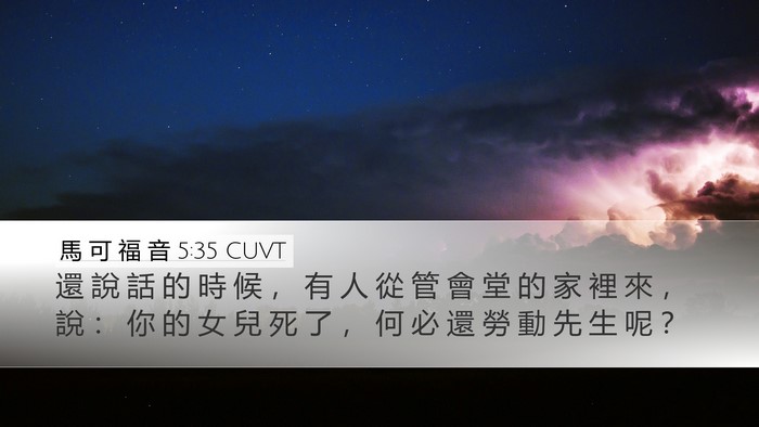 馬 可 福 音 5:35 CUVT Bible Verse Image