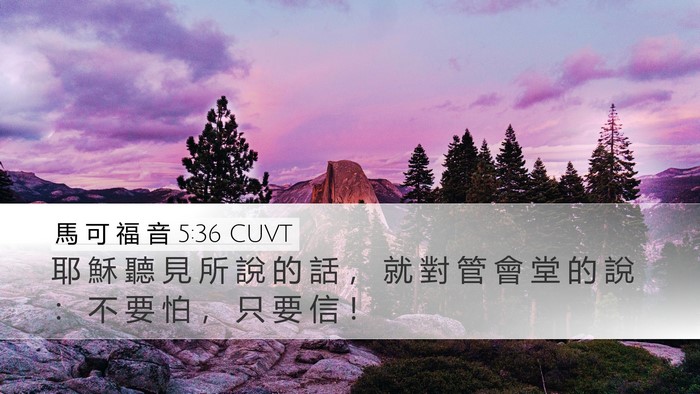 馬 可 福 音 5:36 CUVT Bible Verse Image