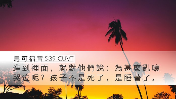 馬 可 福 音 5:39 CUVT Bible Verse Image