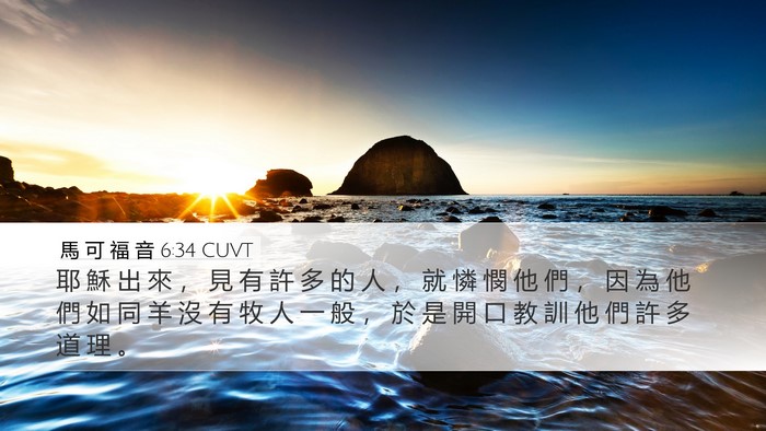 馬 可 福 音 6:34 CUVT Bible Verse Image