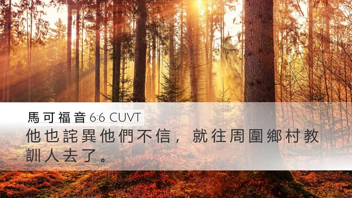 馬 可 福 音 6:6 CUVT Bible Verse Image