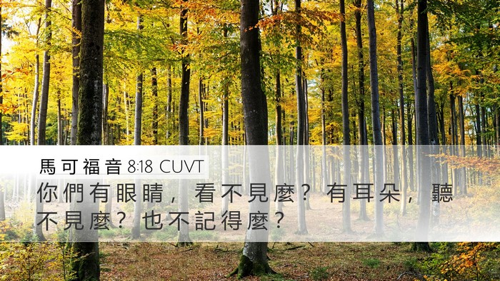 馬 可 福 音 8:18 CUVT Bible Verse Image