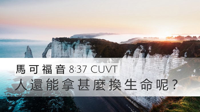 馬 可 福 音 8:37 CUVT Desktop Wallpaper - 人 還 能 拿 甚 麼 換 生 命 呢 - Desktop Bible Verse Wallpaper