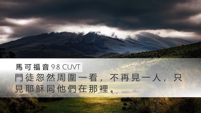 馬 可 福 音 9:8 CUVT Desktop Wallpaper - 門 徒 忽 然 周 圍 一 看 ， 不 再 見 - Desktop Bible Verse Wallpaper