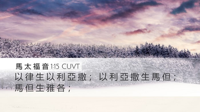 馬 太 福 音 1:15 CUVT Desktop Wallpaper - 以 律 生 以 利 亞 撒 ； 以 利 亞 撒 - Desktop Bible Verse Wallpaper