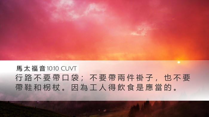 馬 太 福 音 10:10 CUVT Bible Verse Image