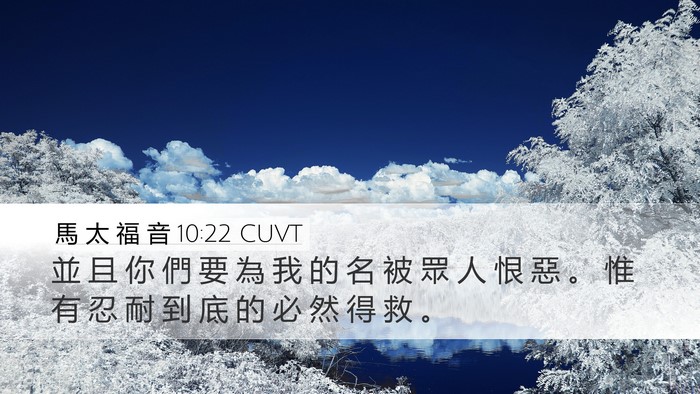 馬 太 福 音 10:22 CUVT Bible Verse Image