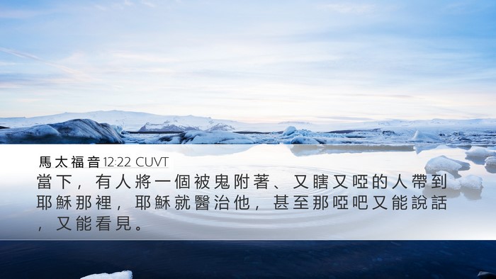 馬 太 福 音 12:22 CUVT Bible Verse Image