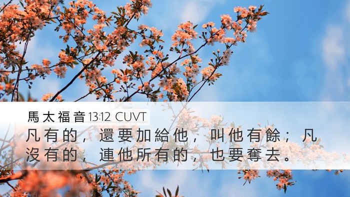 馬 太 福 音 13:12 CUVT Bible Verse Image