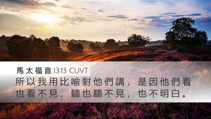 馬 太 福 音 13:13 CUVT Bible Verse Image