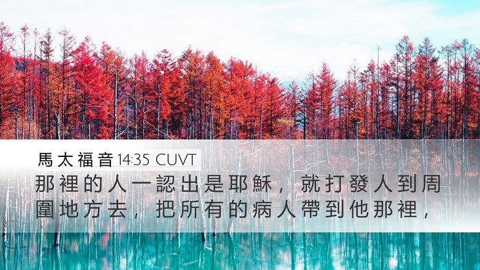 馬 太 福 音 14:35 CUVT Desktop Wallpaper - 那 裡 的 人 一 認 出 是 耶 穌 ， 就 - Desktop Bible Verse Wallpaper