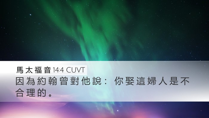 馬 太 福 音 14:4 CUVT Bible Verse Image