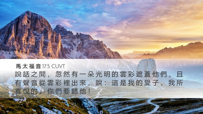 馬 太 福 音 17:5 CUVT Bible Verse Image