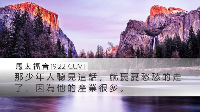 馬 太 福 音 19:22 CUVT Bible Verse Image