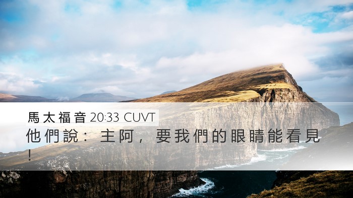 馬 太 福 音 20:33 CUVT Desktop Wallpaper - 他 們 說 ： 主 阿 ， 要 我 們 的 眼 - Desktop Bible Verse Wallpaper