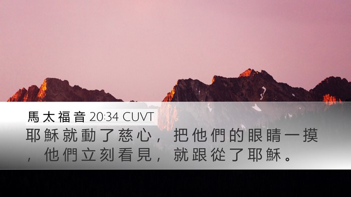 馬 太 福 音 20:34 CUVT Bible Verse Image