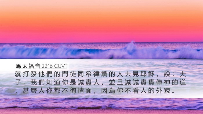馬 太 福 音 22:16 CUVT Bible Verse Image