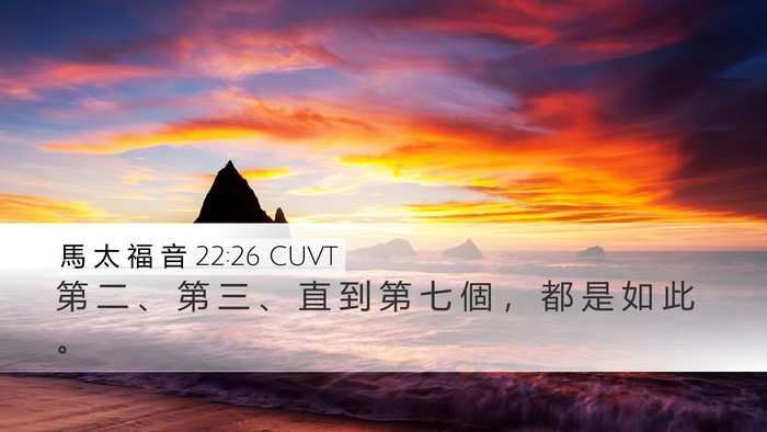 馬 太 福 音 22:26 CUVT Bible Verse Image