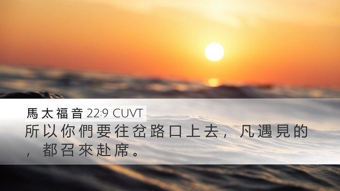馬 太 福 音 22:9 CUVT Bible Verse Image