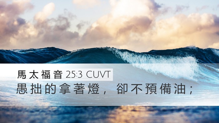 馬 太 福 音 25:3 CUVT Bible Verse Image