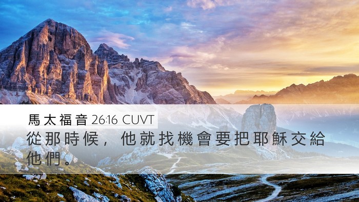 馬 太 福 音 26:16 CUVT Bible Verse Image