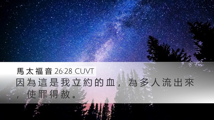 馬 太 福 音 26:28 CUVT Bible Verse Image