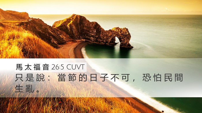 馬 太 福 音 26:5 CUVT Bible Verse Image